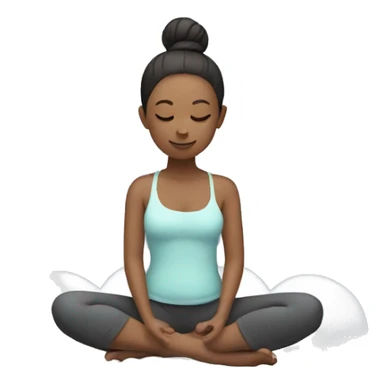 girl does yoga and sits in lotus position on a cloud
 sticker