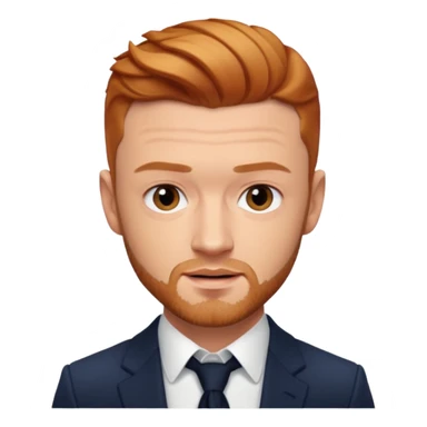 Justin Timberlake with reddish blonde hair sticker