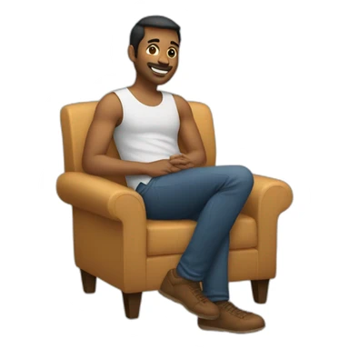 A man with a leg in his lap sticker