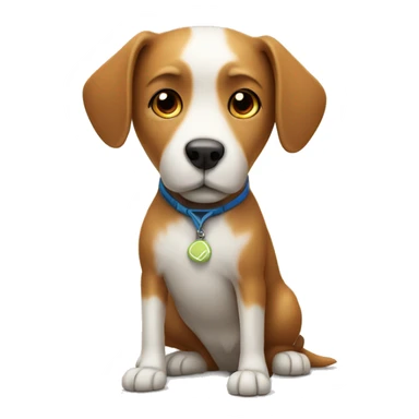 dog thats playing tenniy sticker