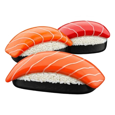 Japanese cuisine humanless avatar in minimalist emoji-style illustration. Sushi , clean lines, red white colors, flat design, calm and modern. sticker