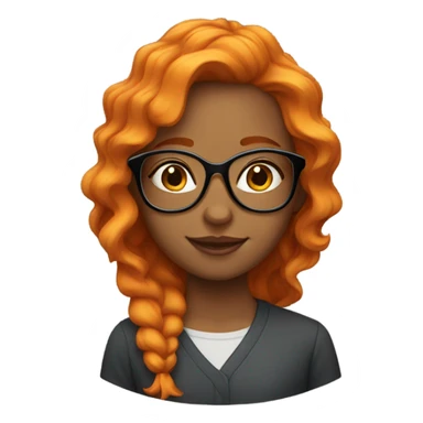 girl orange waves hair whit glasés sticker