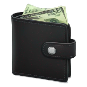 black wallet with money sticker