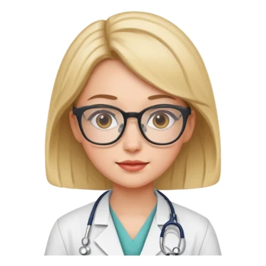 doctor girl with glasses sticker