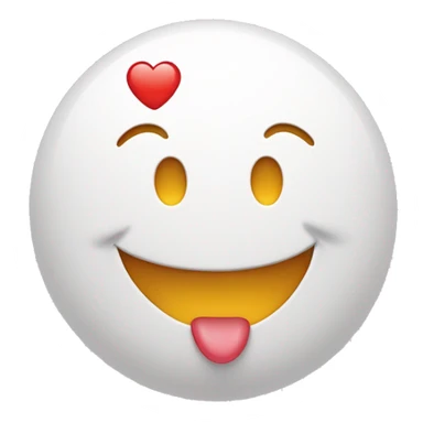 Smiley sourire léger qui fait un bisou avec un cœur sticker