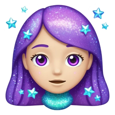 Glitter Purple and Cian hang loose sticker