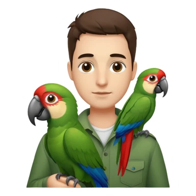 Walker + parrot on shoulder, Pet Walkers. sticker