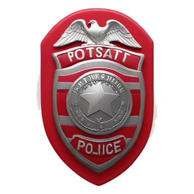 police badge red sticker