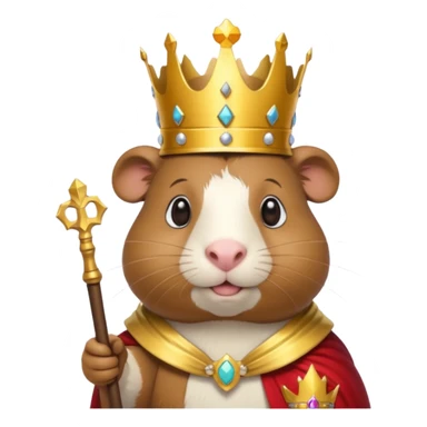 almighty guinea pig god with a mole on the left cheek, holding a scepter, majestic and benevolent sticker