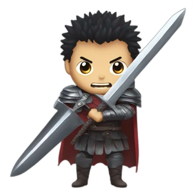 angry berserk guts carrying huge sword without guard sticker