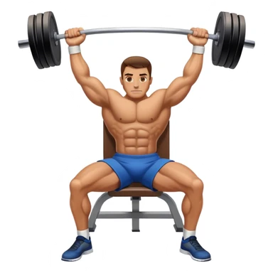 A guy doing bench press sticker