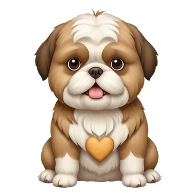 An overweight shih tzu dog sitting up on its hind legs begging for a treat  sticker