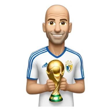 Zinedine Zidane with the world cup sticker