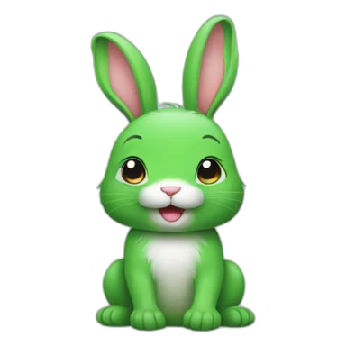 Green bunny sticker