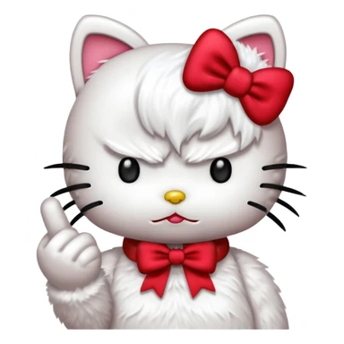 Hello kitty with middle finger  sticker