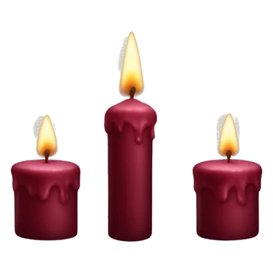 3 Dark red velvet candles sticker