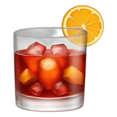 negroni in a rocks glass with a twist sticker
