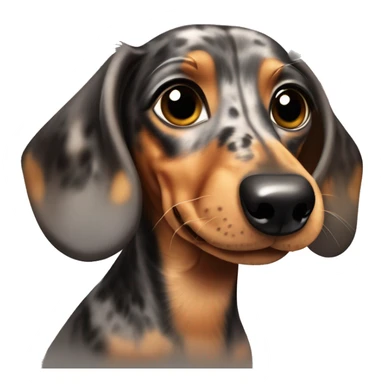 dapple dachshund with stains being cute  sticker