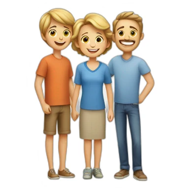 A happy boy with amazing parents sticker