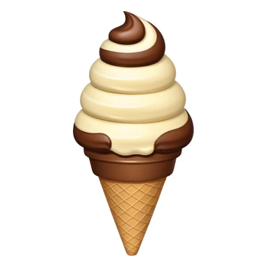 chocolate and vanilla swirl ice cream on cone sticker