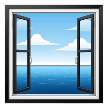 view from a white window - sea sticker