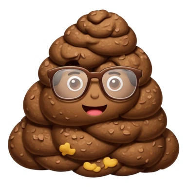 Poop wearing glasses sticker