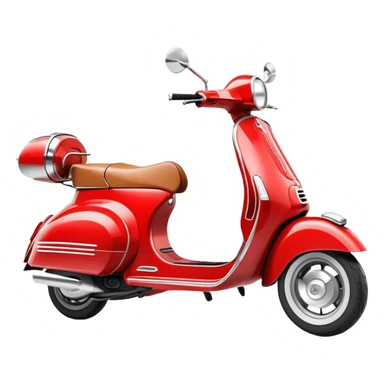 Cinematic Realistic Vespa Pop Culture Emoji, depicted as a sleek vintage scooter symbolizing Italian style rendered with dynamic detail and retro lighting. sticker