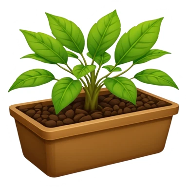 plantas en macetas rectangulares color café sticker