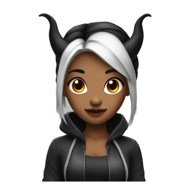 Cute devil girl with black hair and brases  sticker