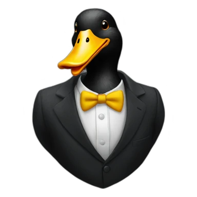 black duck on suit laughing sticker