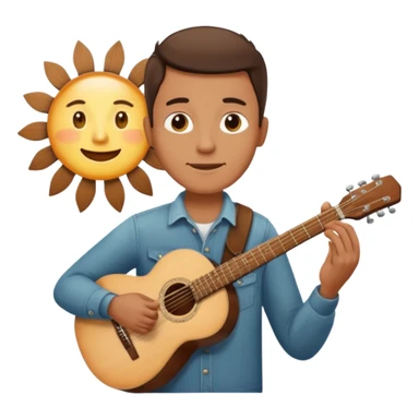 man holding guitar sticker