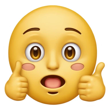 Original yellow Emoji face stressed out with one eye quivering half open and a thumbs up sticking out sticker