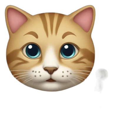 a cat with a card sticker