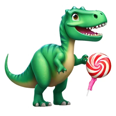 A dinosaur holding lolipop  sticker