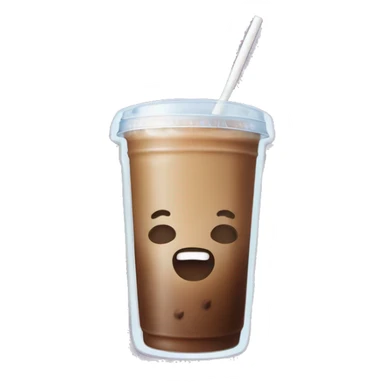 Iced coffee with no whipped cream flat lid with straw  sticker