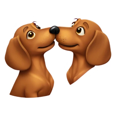 Two Wiener dog kissing sticker