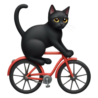 black cat riding a bike sticker