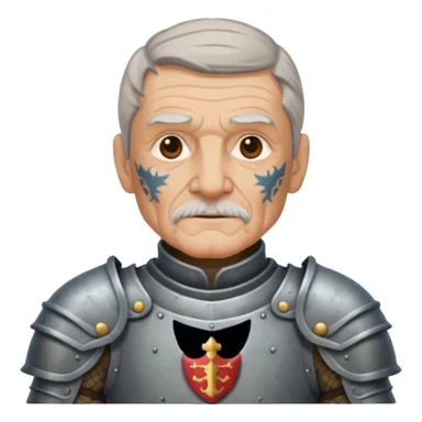 elderly tattooed knight sticker