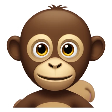 monkey with stuffed monkey sticker
