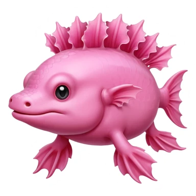 pink ajolote axolotl with frilly gills sticker