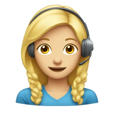 blonde woman call center, blue tshirt sticker