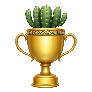 gold cactus cup trophy no face sticker