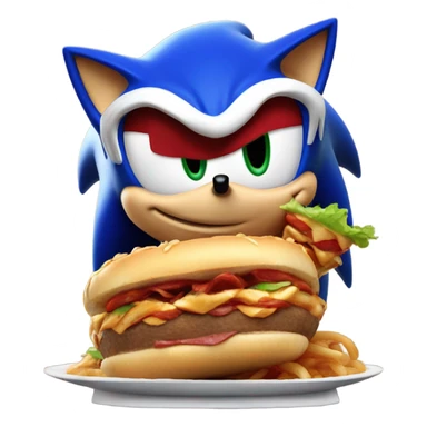 Un Sonic comiendo un choripan sticker