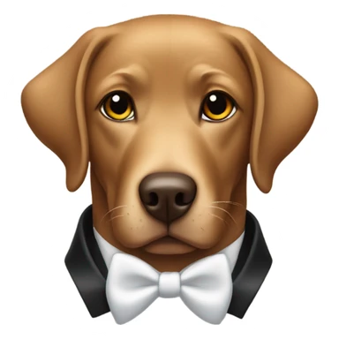 Brown Labrador retriever with a tuxedo on sticker