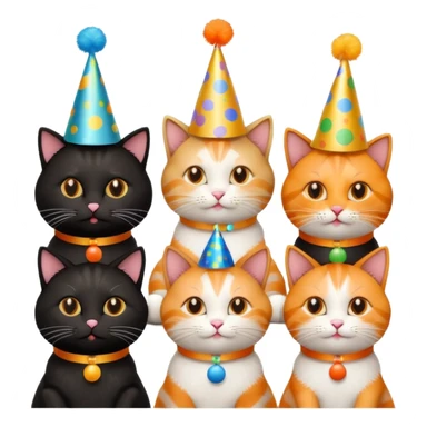 twelve cats at a birthday party sticker