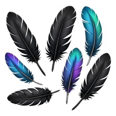 bundle of black feathers sticker
