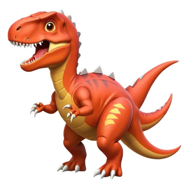 fierce rocket-propelled dinosaur, armored T-rex, rocket thrusters, intense eyes, dynamic action pose, 3D cartoon, mobile game icon style, clean background, no text, no watermark
 sticker
