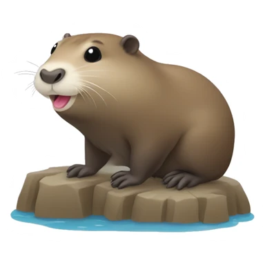 Cute Nutria animal haciendo un corazon patas sticker