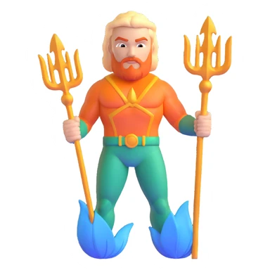 Jason Momoa as Aquaman with trident sticker