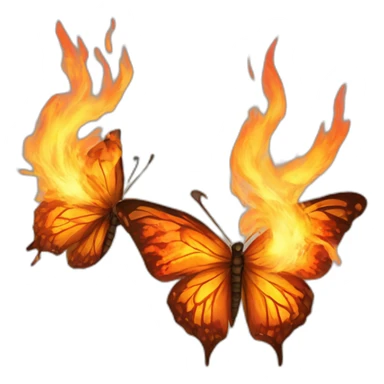 Fire Wind and butterfly sticker
